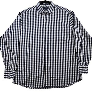 Tommy Hilfiger Gingham Button Down Shirt Mens‎ XL Navy Blue Good Long Sleeve